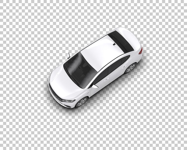 Ilustración de representación 3D realista del coche aislado en el fondo