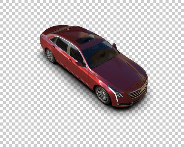 Ilustración de representación 3D realista del coche aislado en el fondo