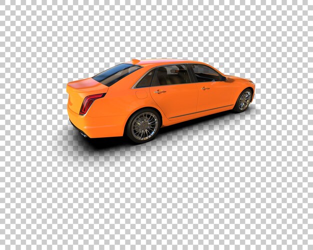 Ilustración de representación 3D realista del coche aislado en el fondo