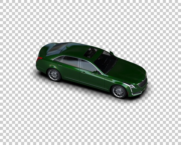 Ilustración de representación 3D realista del coche aislado en el fondo