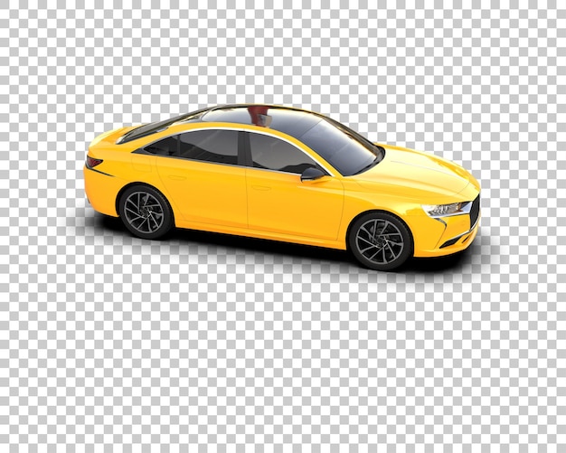 Ilustración de representación 3D realista del coche aislado en el fondo