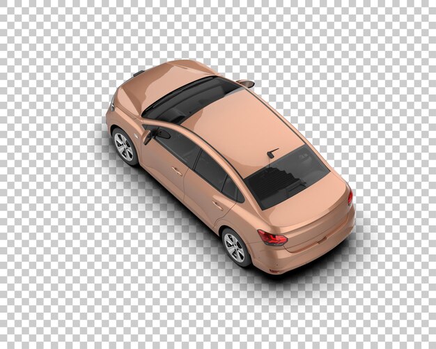 Ilustración de representación 3D realista del coche aislado en el fondo