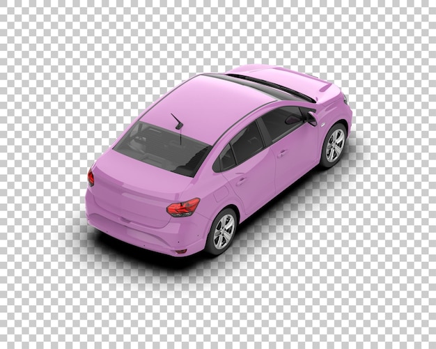 Ilustración de representación 3D realista del coche aislado en el fondo