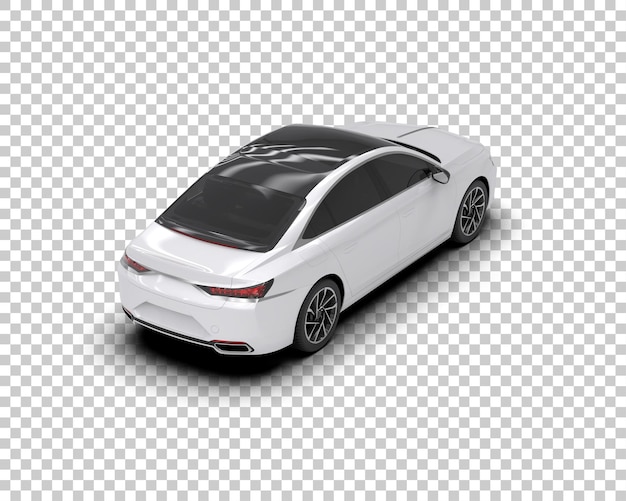 Ilustración de representación 3D realista del coche aislado en el fondo