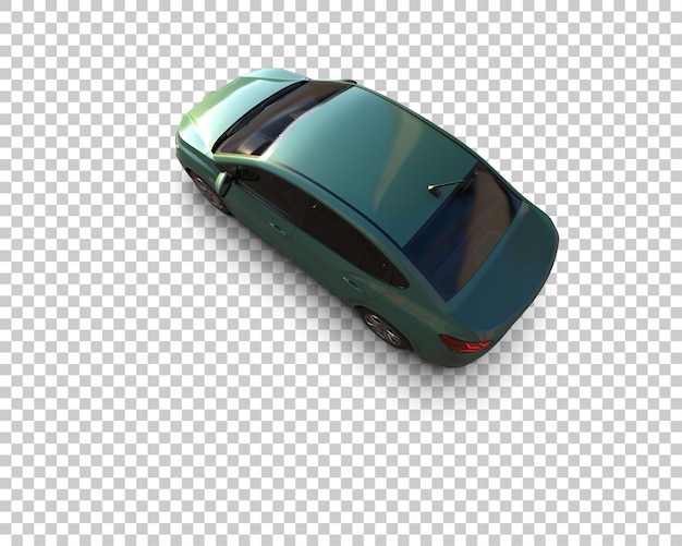 Ilustración de representación 3D realista del coche aislado en el fondo