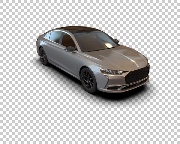 Ilustración de representación 3D realista del coche aislado en el fondo