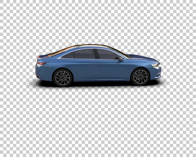Ilustración de representación 3D realista del coche aislado en el fondo