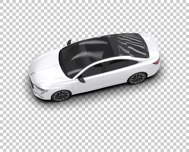 Ilustración de representación 3D realista del coche aislado en el fondo