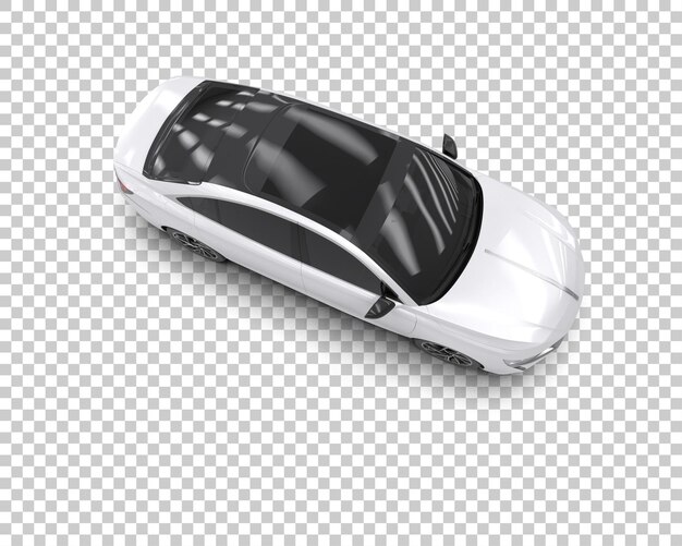 Ilustración de representación 3D realista del coche aislado en el fondo