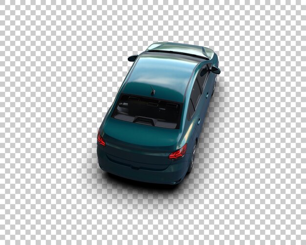 Ilustración de representación 3D realista del coche aislado en el fondo