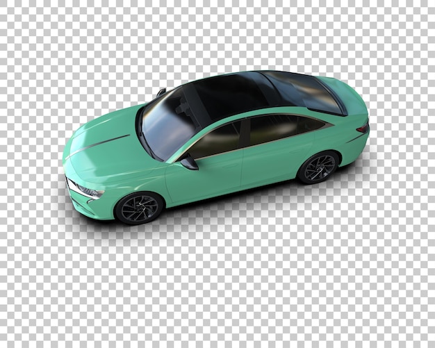 Ilustración de representación 3D realista del coche aislado en el fondo