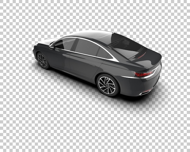 Ilustración de representación 3D realista del coche aislado en el fondo