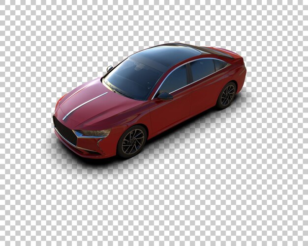 Ilustración de representación 3D realista del coche aislado en el fondo