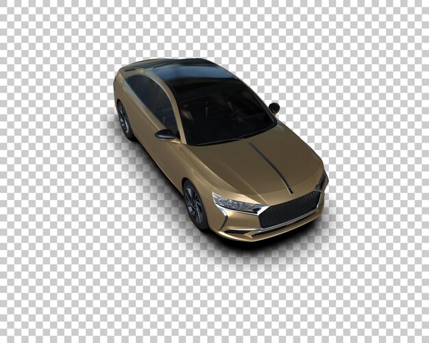 Ilustración de representación 3D realista del coche aislado en el fondo