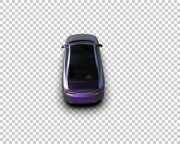 Ilustración de representación 3D realista del coche aislado en el fondo