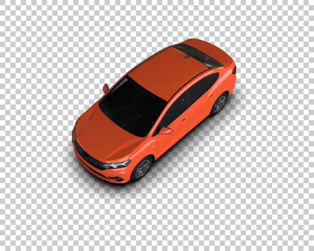Ilustración de representación 3D realista del coche aislado en el fondo