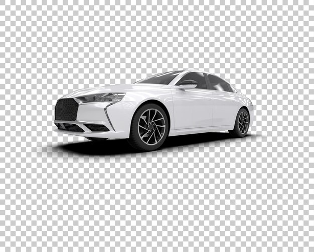 Ilustración de representación 3D realista del coche aislado en el fondo