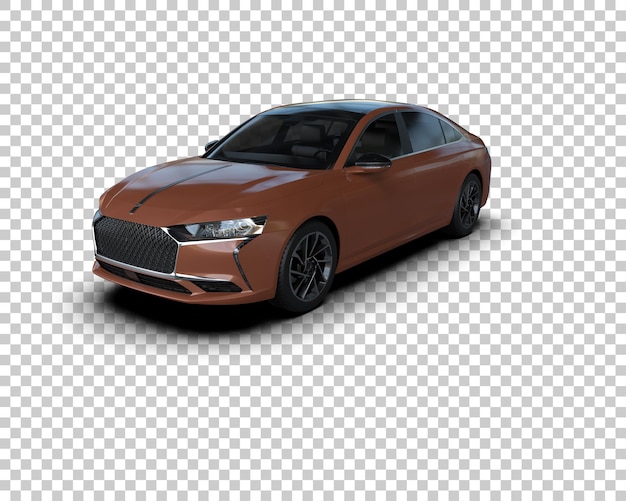 Ilustración de representación 3D realista del coche aislado en el fondo