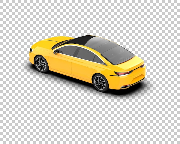 Ilustración de representación 3D realista del coche aislado en el fondo