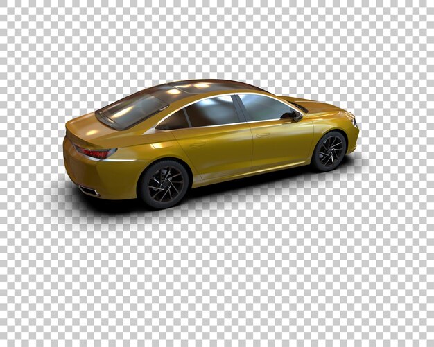 Ilustración de representación 3D realista del coche aislado en el fondo