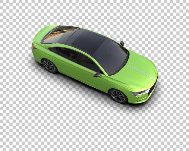 Ilustración de representación 3D realista del coche aislado en el fondo