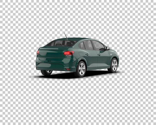 Ilustración de representación 3D realista del coche aislado en el fondo