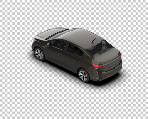 Ilustración de representación 3D realista del coche aislado en el fondo