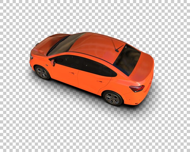Ilustración de representación 3D realista del coche aislado en el fondo
