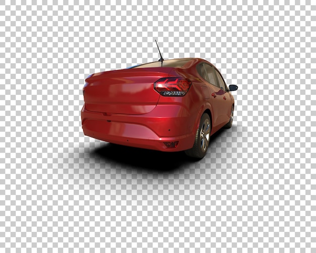 Ilustración de representación 3D realista del coche aislado en el fondo