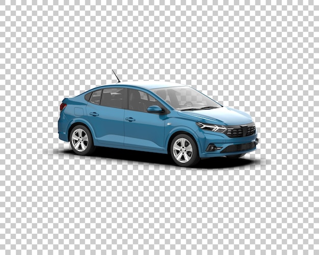 Ilustración de representación 3D realista del coche aislado en el fondo