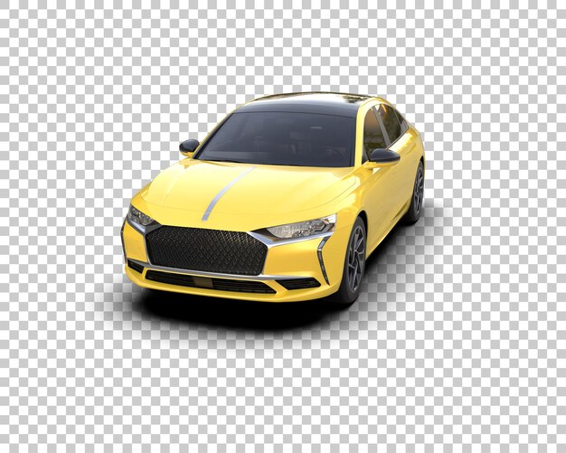 Ilustración de representación 3D realista del coche aislado en el fondo