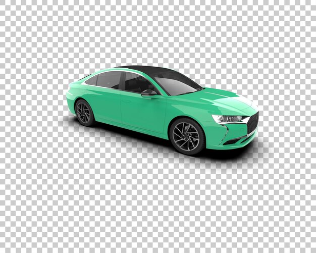 Ilustración de representación 3D realista del coche aislado en el fondo