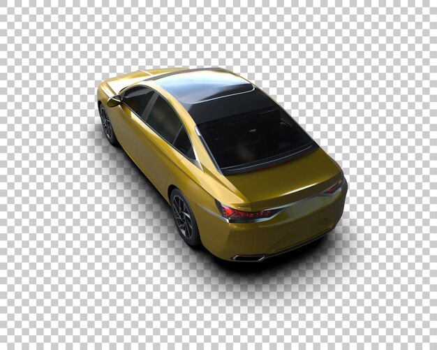 Ilustración de representación 3D realista del coche aislado en el fondo