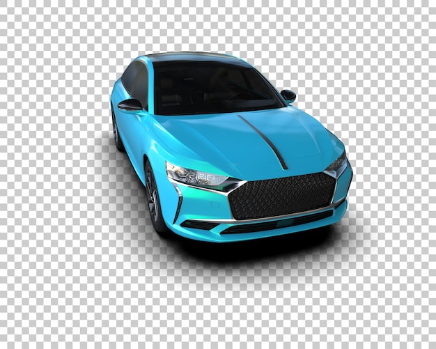 Ilustración de representación 3D realista del coche aislado en el fondo