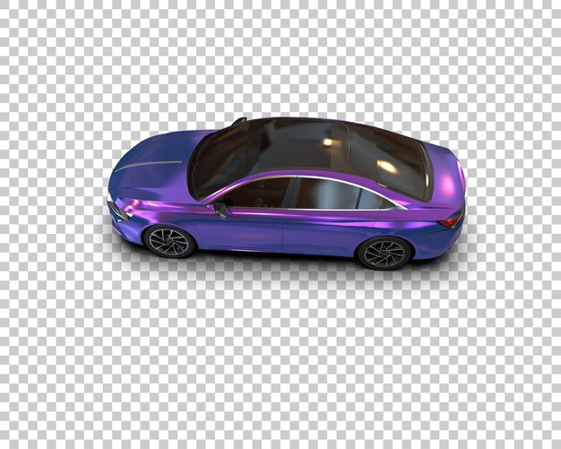 Ilustración de representación 3D realista del coche aislado en el fondo