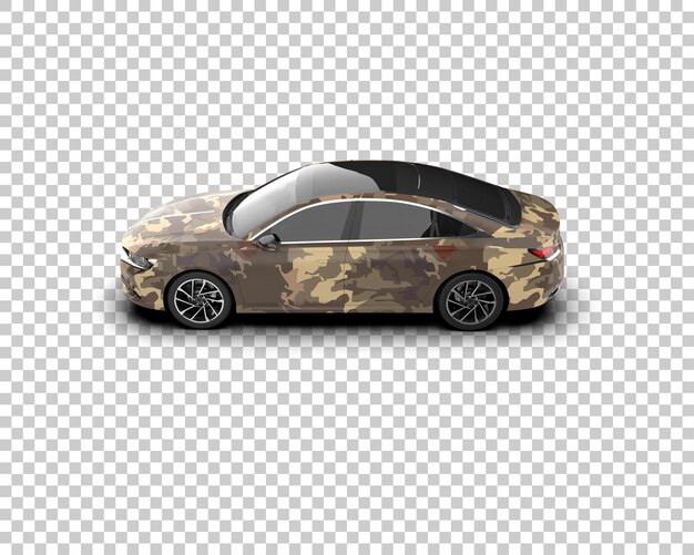 Ilustración de representación 3D realista del coche aislado en el fondo