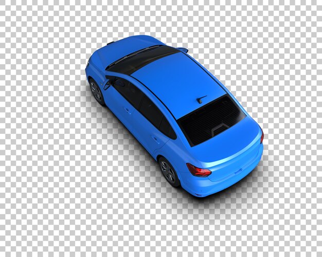 Ilustración de representación 3D realista del coche aislado en el fondo
