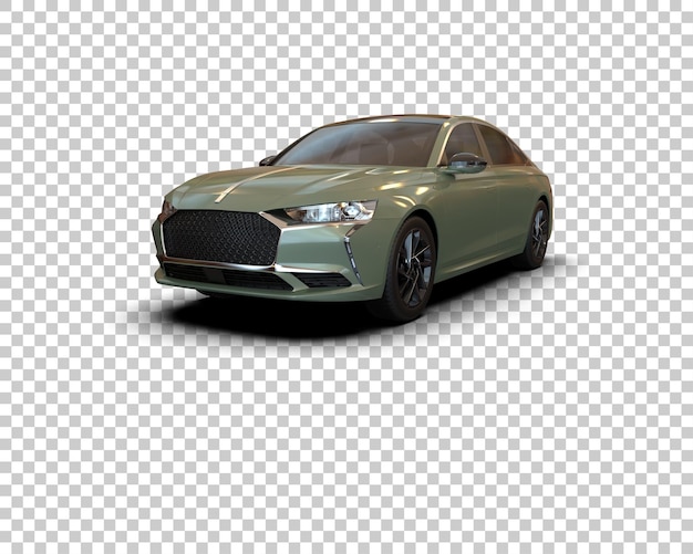 Ilustración de representación 3D realista del coche aislado en el fondo