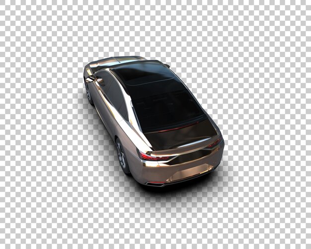 Ilustración de representación 3D realista del coche aislado en el fondo
