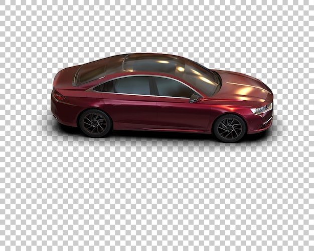Ilustración de representación 3D realista del coche aislado en el fondo