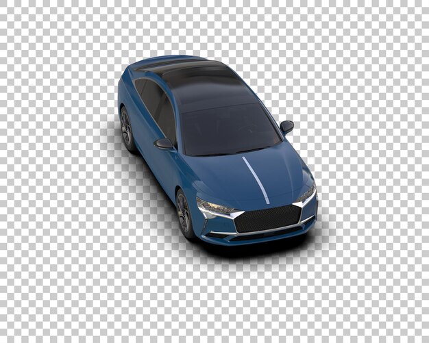 Ilustración de representación 3D realista del coche aislado en el fondo