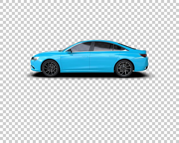 Ilustración de representación 3D realista del coche aislado en el fondo