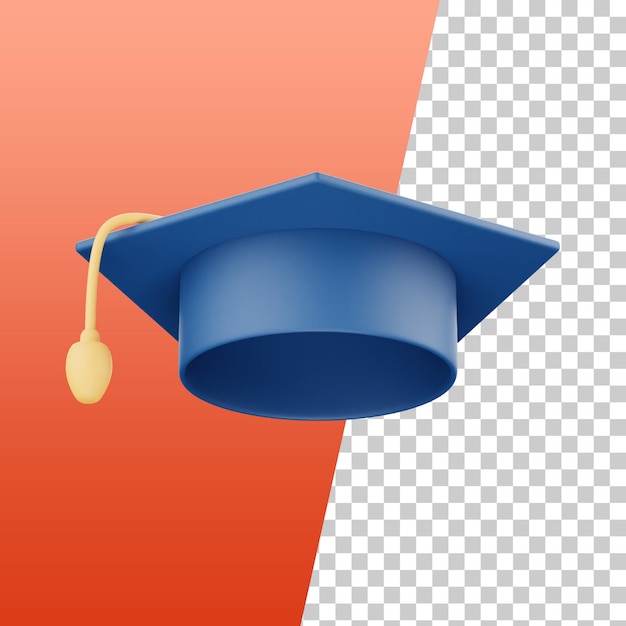 Ilustración de representación 3d de sombrero de graduación