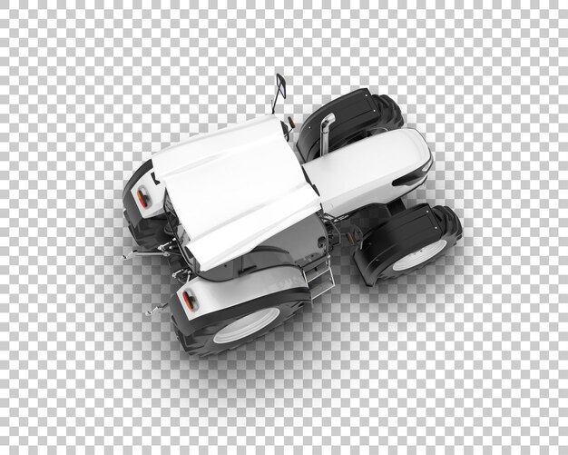 Ilustración de representación 3D del tractor aislado en el fondo