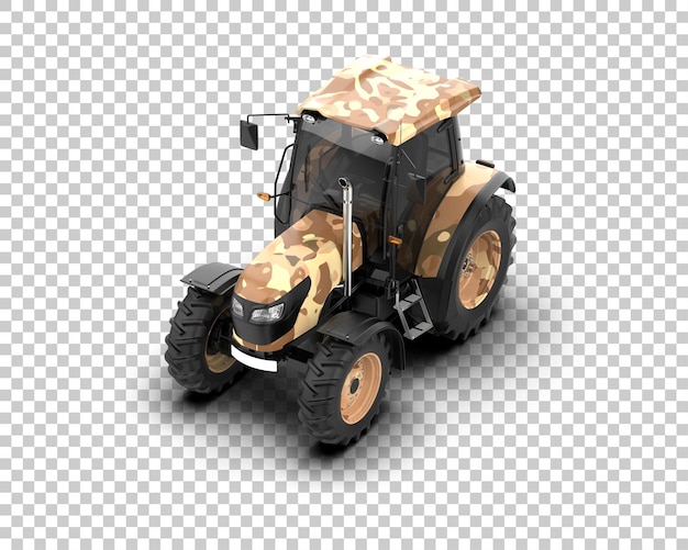 Ilustración de representación 3D del tractor aislado en el fondo