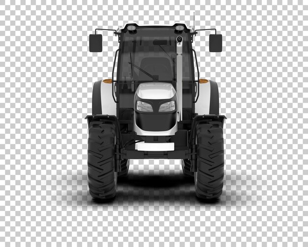 Ilustración de representación 3D del tractor aislado en el fondo