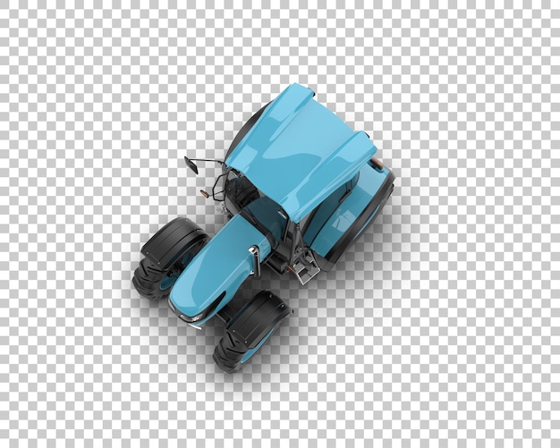 Ilustración de representación 3D del tractor aislado en el fondo