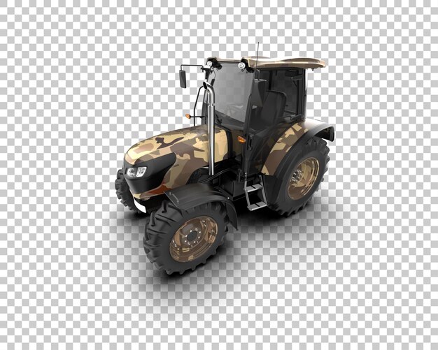 Ilustración de representación 3D del tractor aislado en el fondo