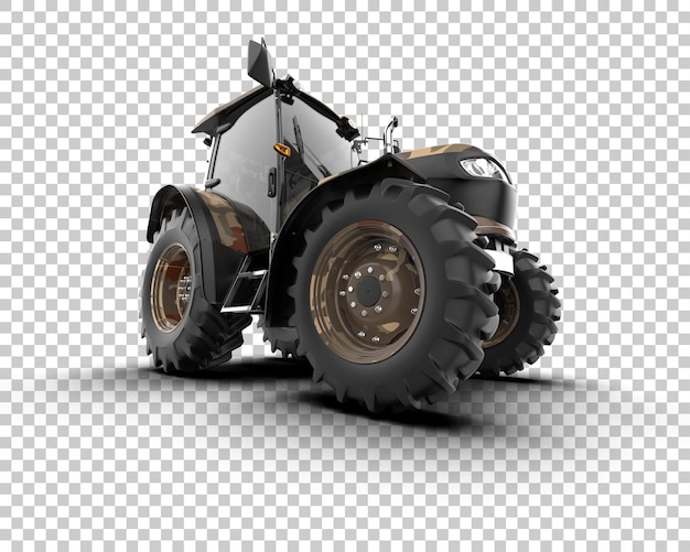 Ilustración de representación 3D del tractor aislado en el fondo