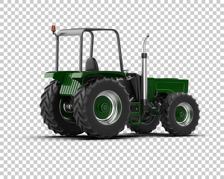 PSD ilustración de representación 3d del tractor aislado en el fondo
